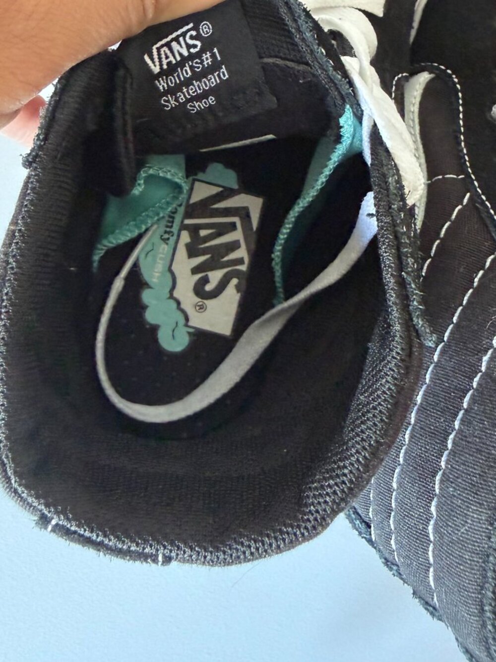 Vans SK8-Hi Black White | Size 6.5 High Top Sneakers | Suede Canvas Skate Shoes - Picture 6 of 6